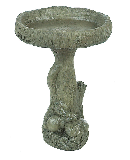 Double Bunnies / Tiny Wood Birdbath