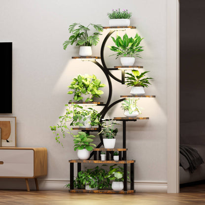 Plant Stand Indoor 9-Tiered with 5 Grow Lights