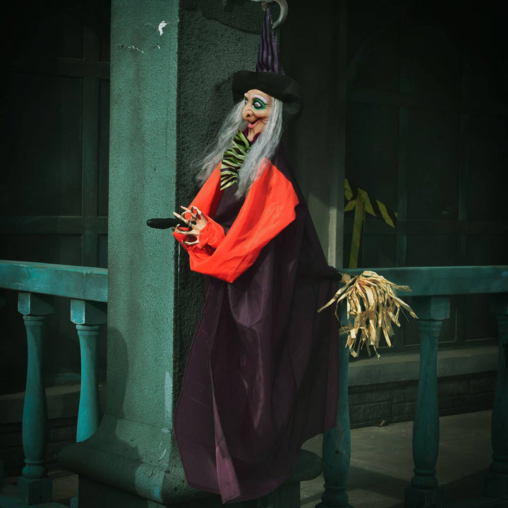 49" Hanging Animated Witch