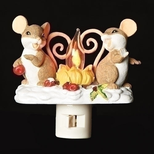 4.5"H MICE CAMPFIRE NIGHT LIGHT