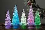 7-9"H 5PC SET LIGHTED TREES MULTI COLOR