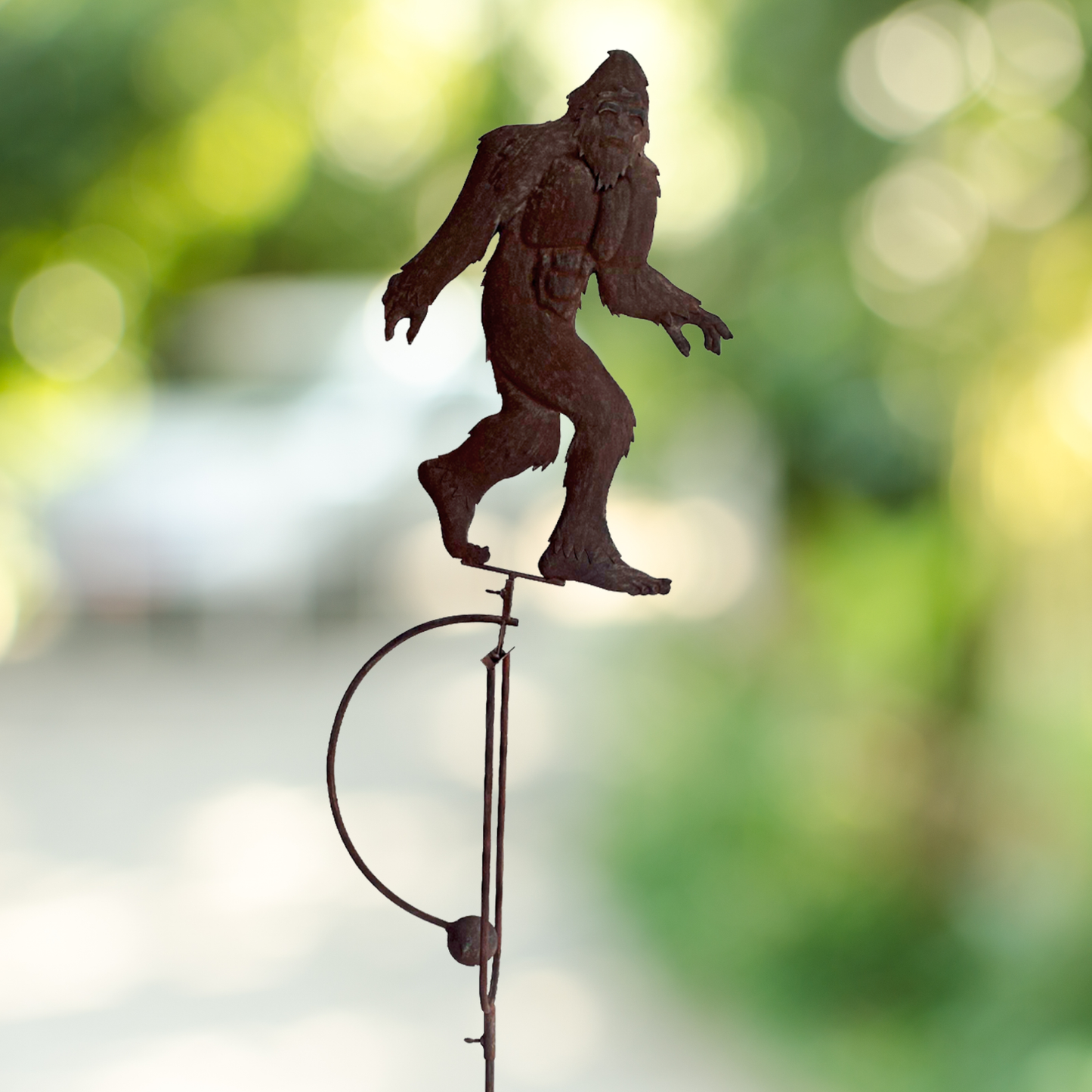Bigfoot Silhouette Balance Rocker Kinetic Garden Stake