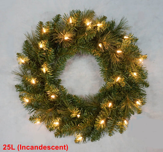 22IN PROMO WREATH 25 INCANDESCANT