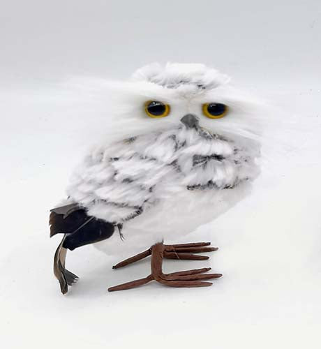 6" Tabletop Spotted Snow Owl