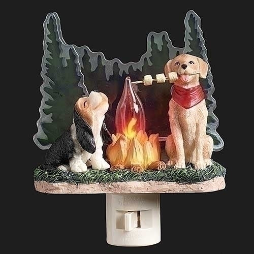 5.25"H CAMPING DOGS NIGHTLIGHT SHERRI BUCK BALDWIN