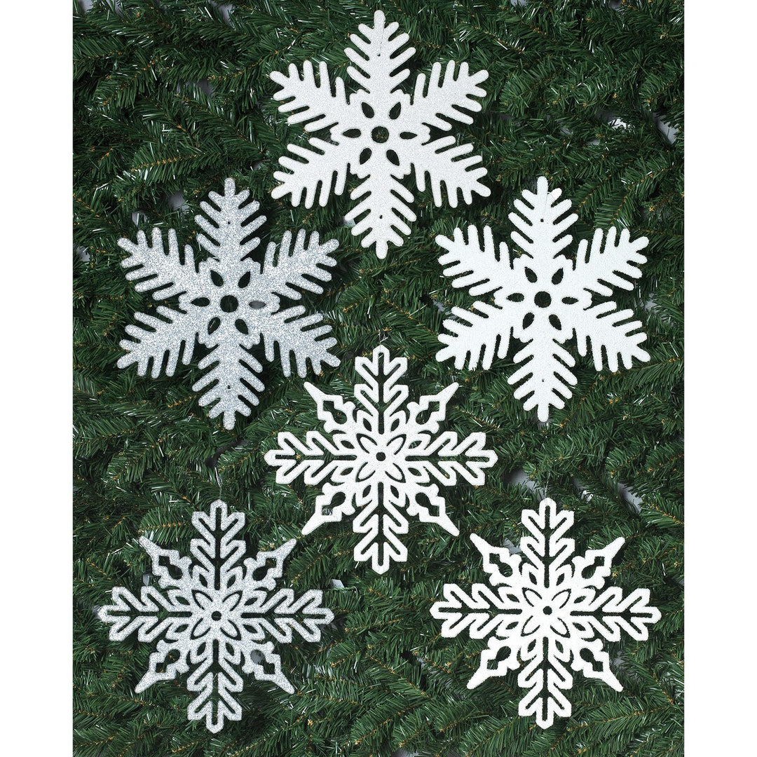 11" Plastic Glitter Snowflake