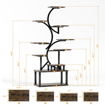 Plant Stand Indoor 9-Tiered with 5 Grow Lights