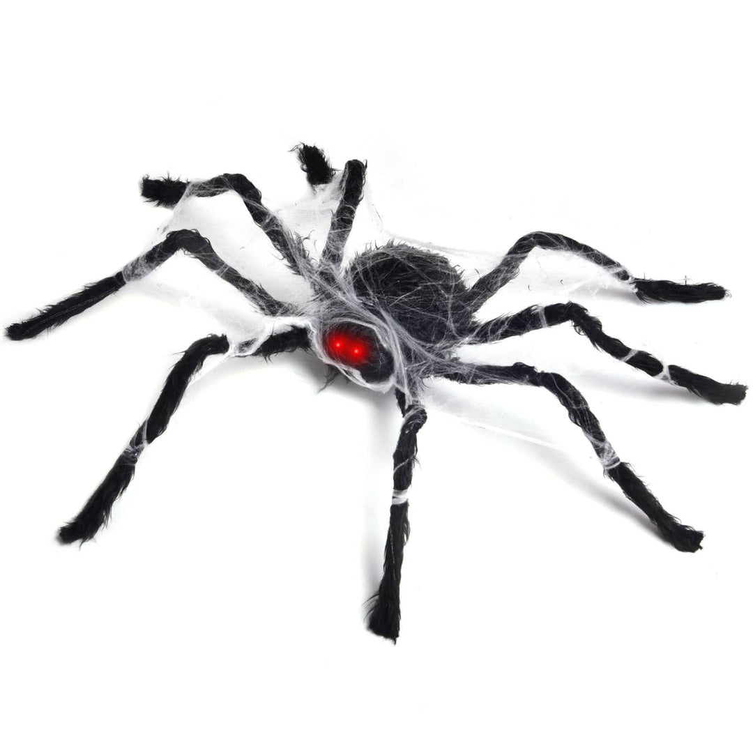 31" Halloween Animated Fuzzy Spiders with Spider Silk