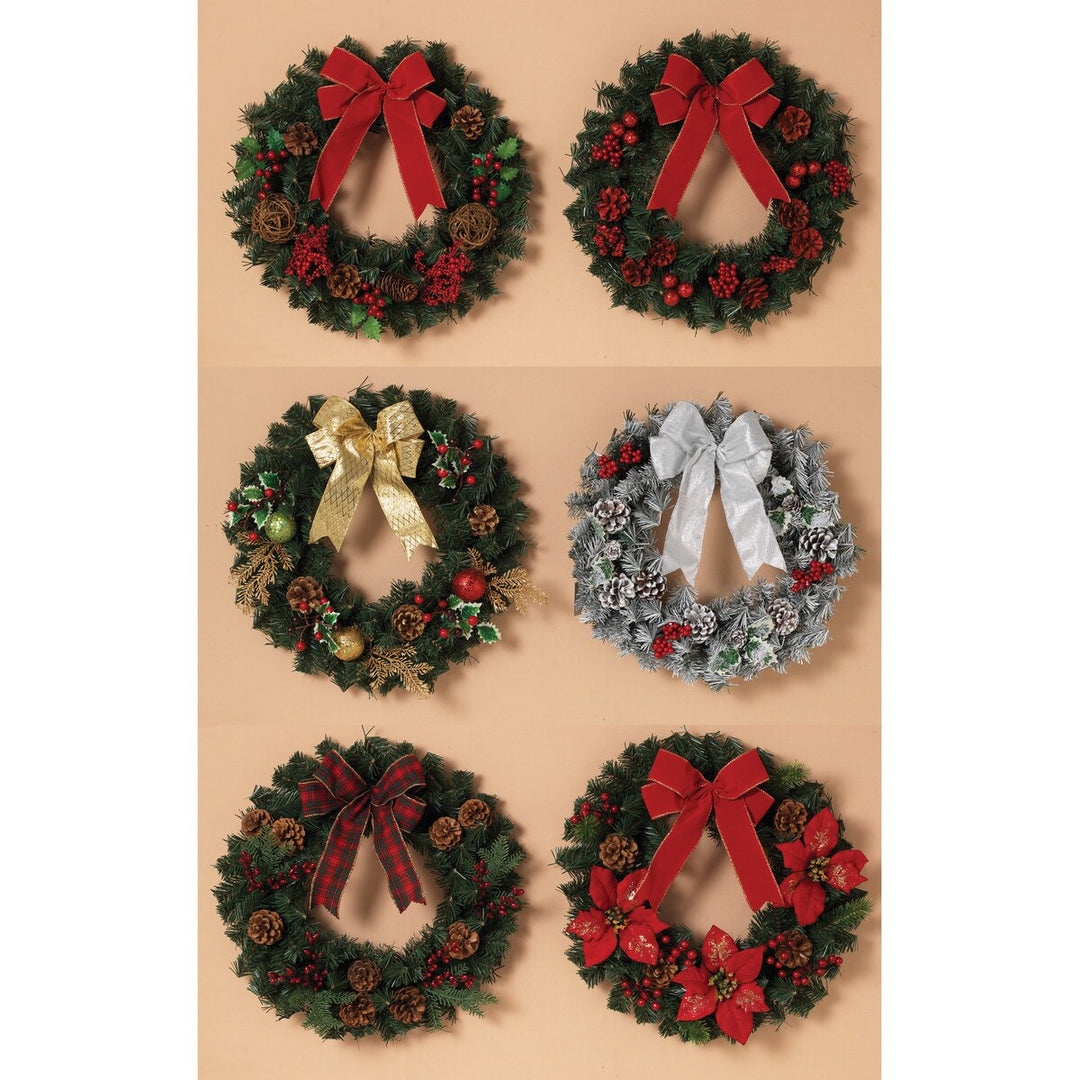 18"D Boxed Decorated Pine Wreath