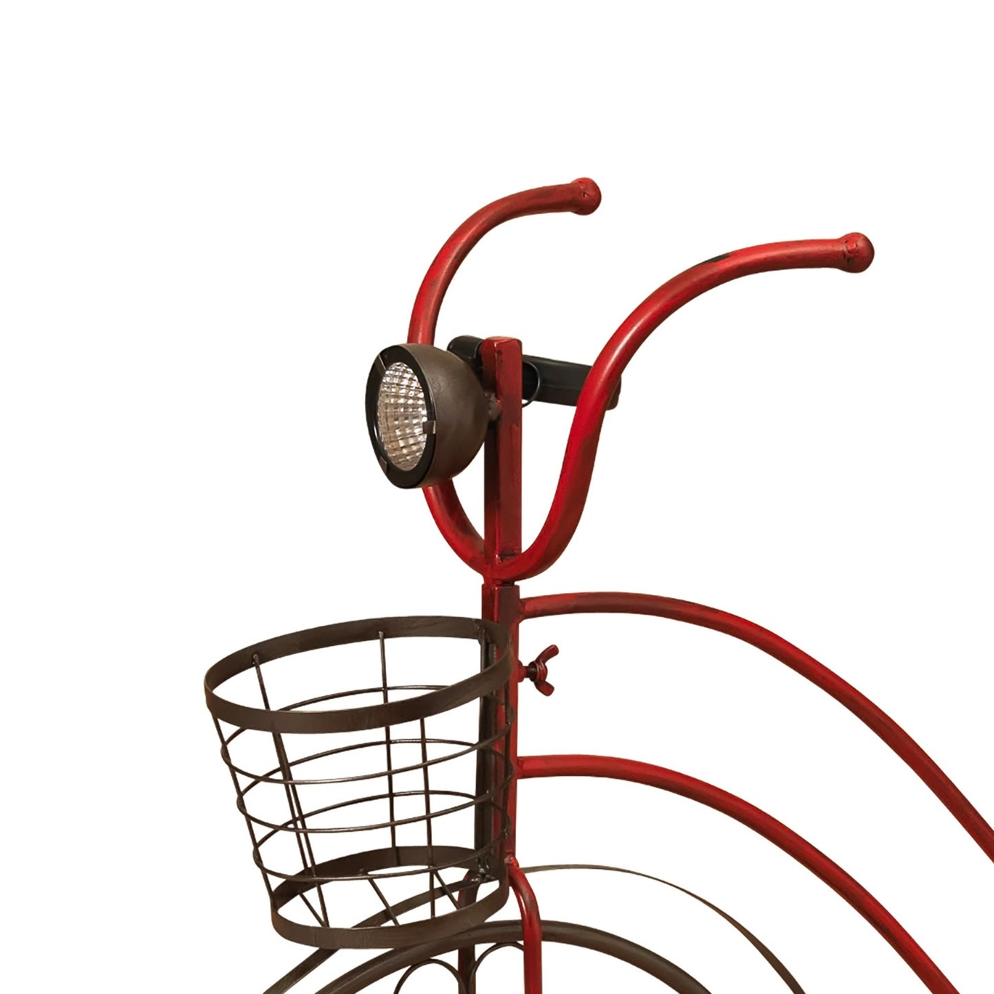 37"L Solar Lighted Metal Antique Bicycle Plant Stand