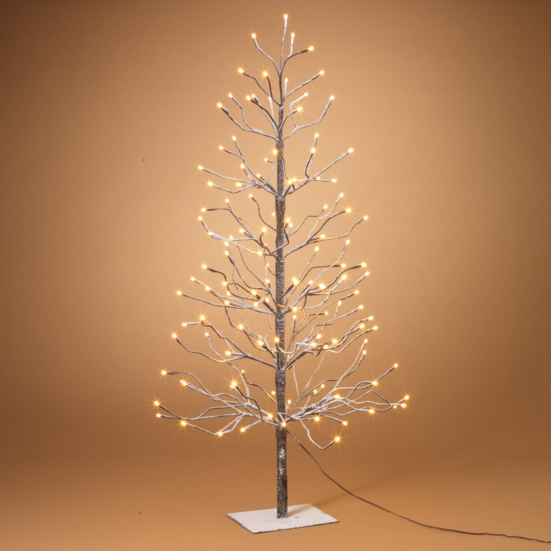 4'H Electric Snowy Tree with 128 Warm White LED Lights