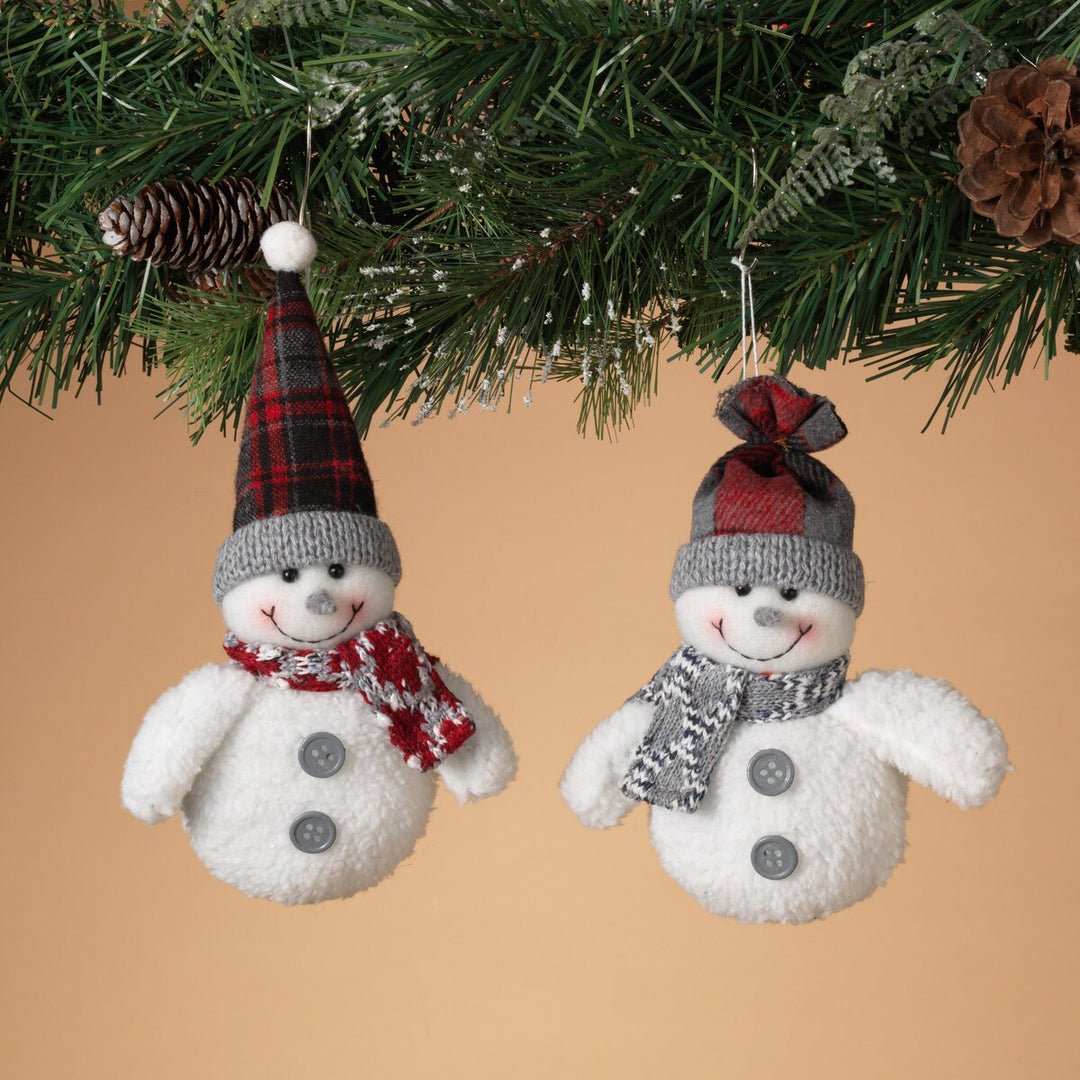 5"H Plush Snowman Ornament