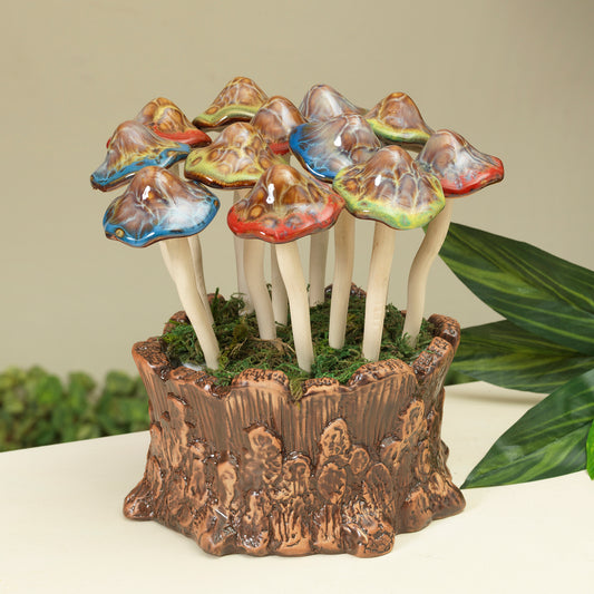 6" Terra Cotta Mushroom