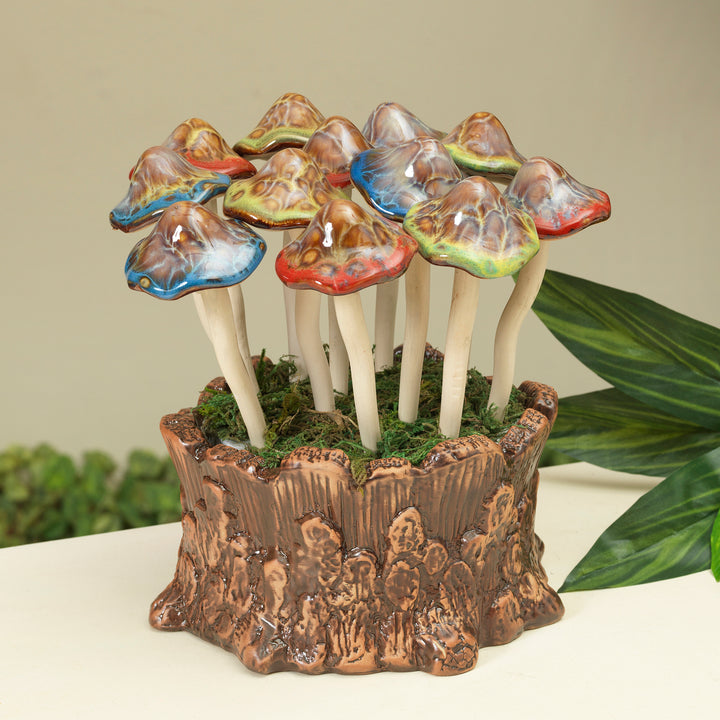 6" Terra Cotta Mushroom