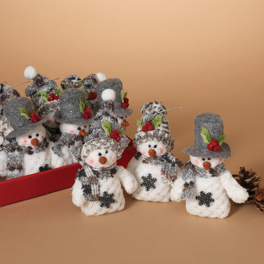 5"H Plush Holiday Snowman