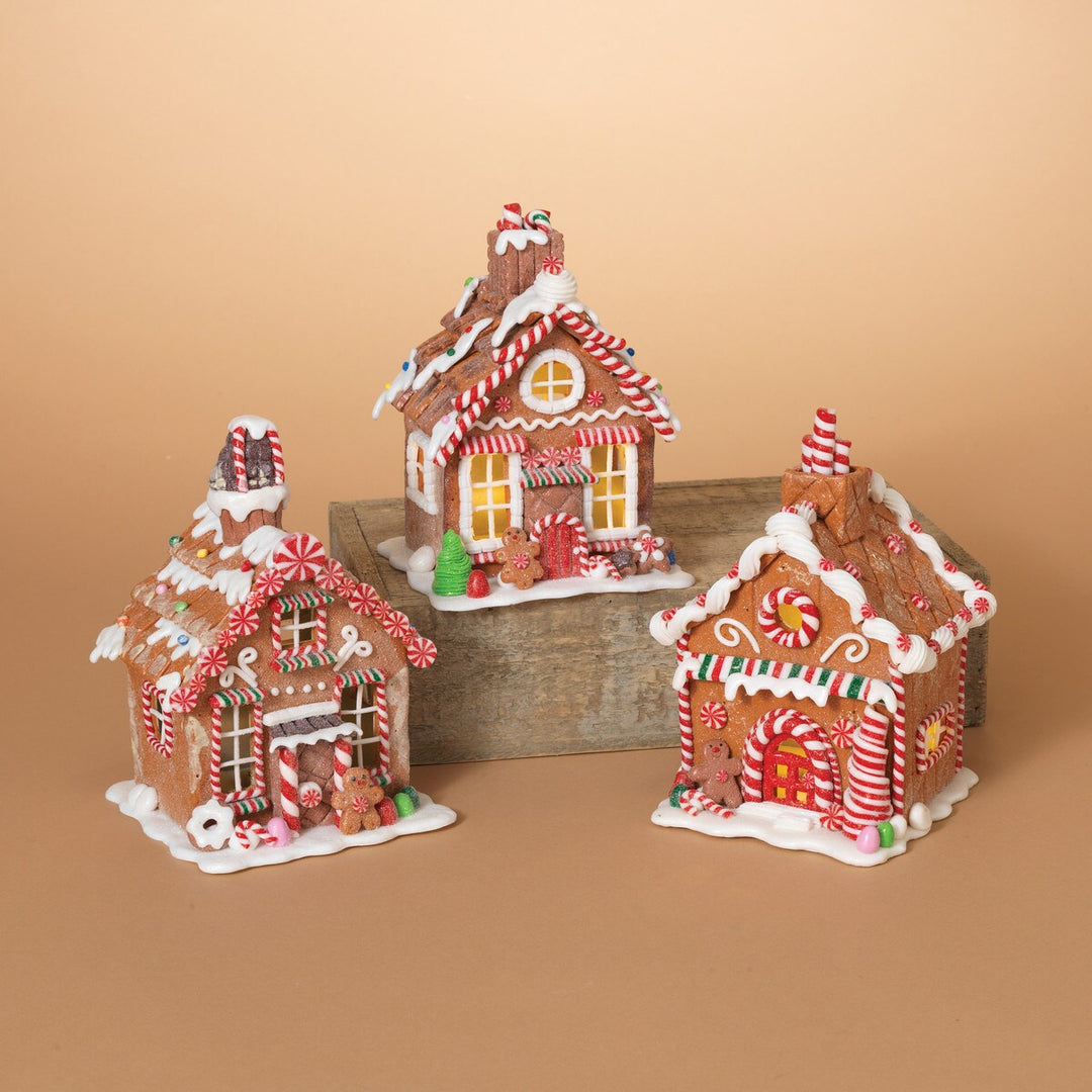 7"H B/O Lighted Clay Dough Gingerbread House