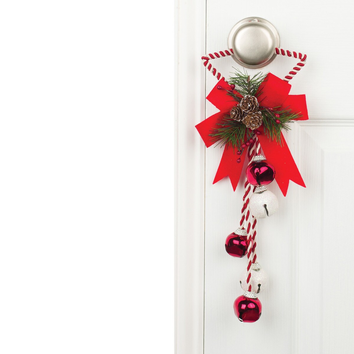14.5"H Red White Jingle Bell Door Decoration