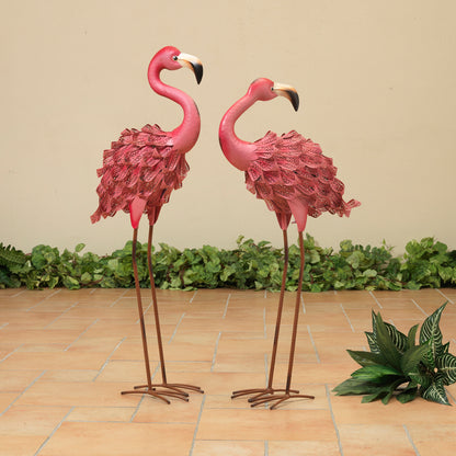 31.89"H Metal Flamingo Figurine