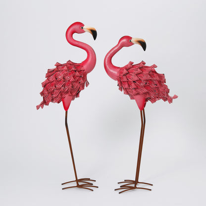 31.89"H Metal Flamingo Figurine
