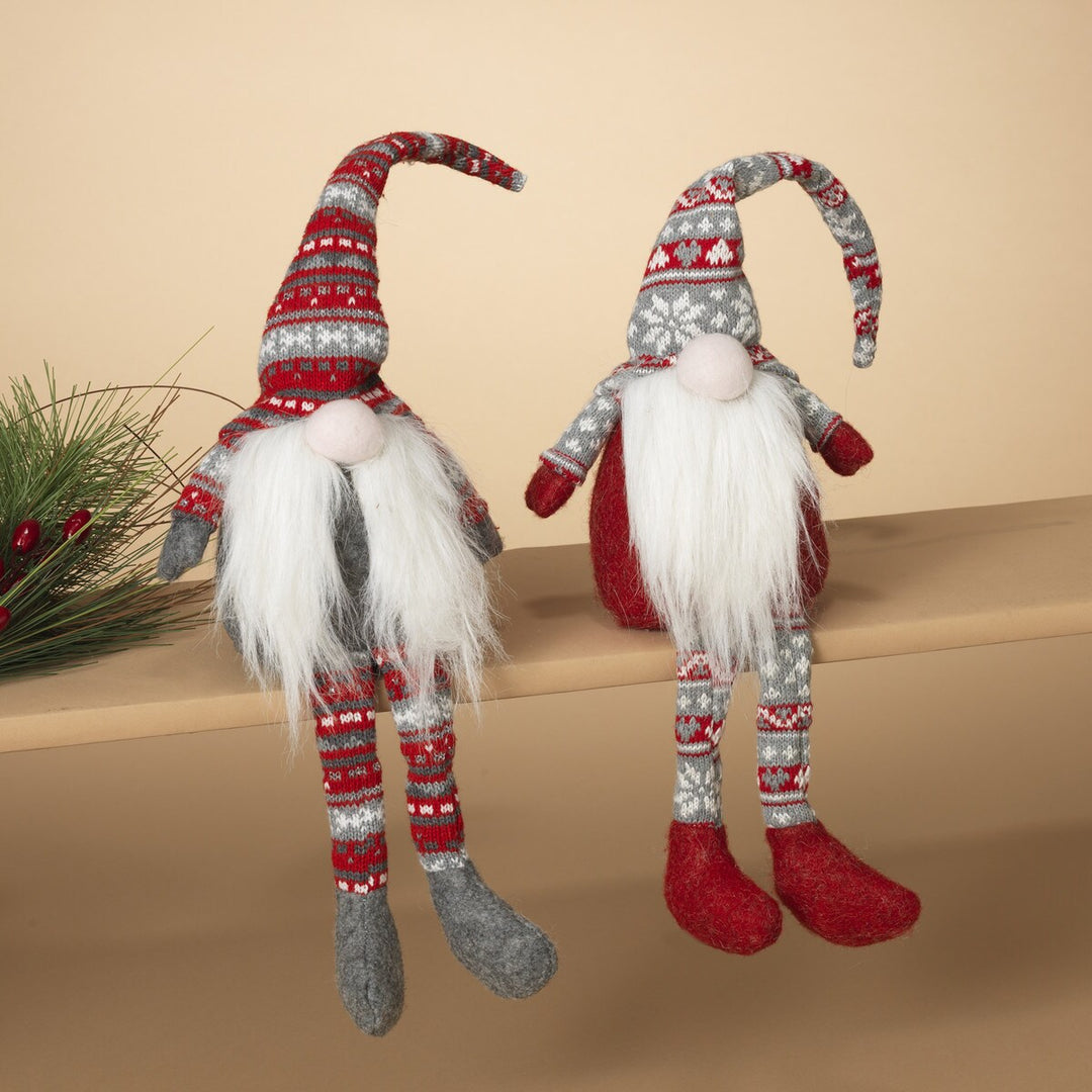 20"H Plush Holiday Gnome Shelf Sitter