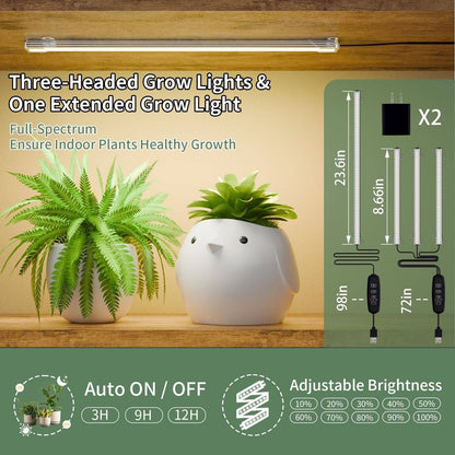 Indoor 8-Tier Metal Plant Stand with Grow Light