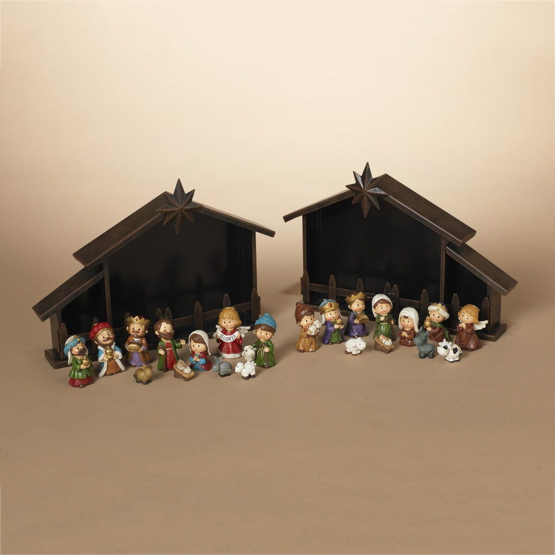 11 Piece Resin Nativity Set with Metal Stable