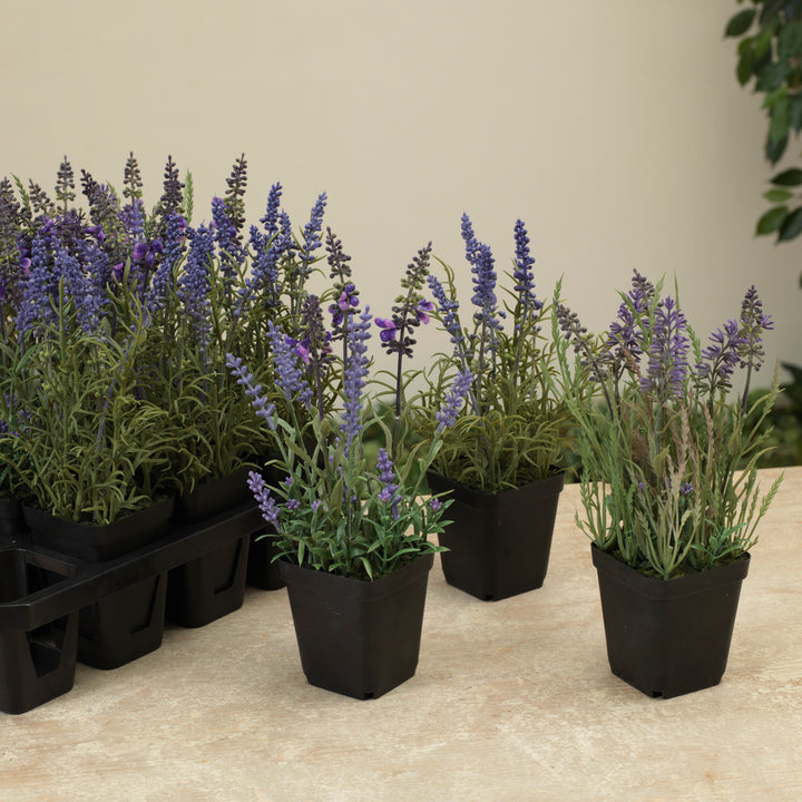 9"H Artificial Potted Lavender