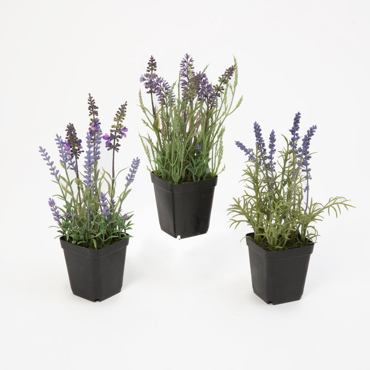 9"H Artificial Potted Lavender