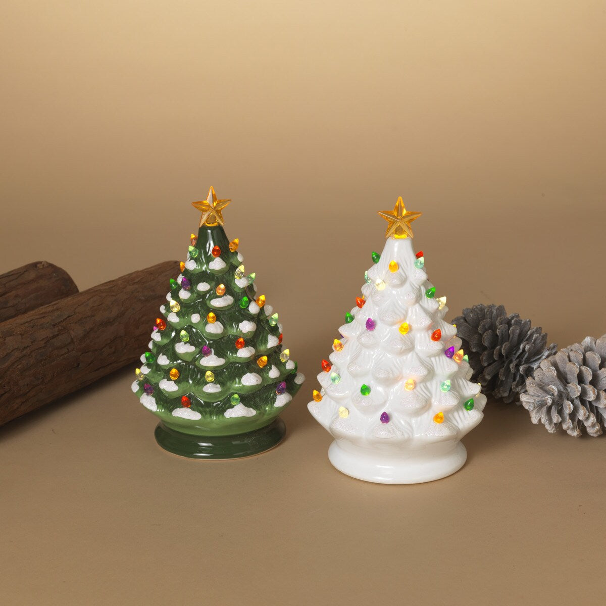 8"H B/O Lighted Musical Dolomite Christmas Tree with Timer