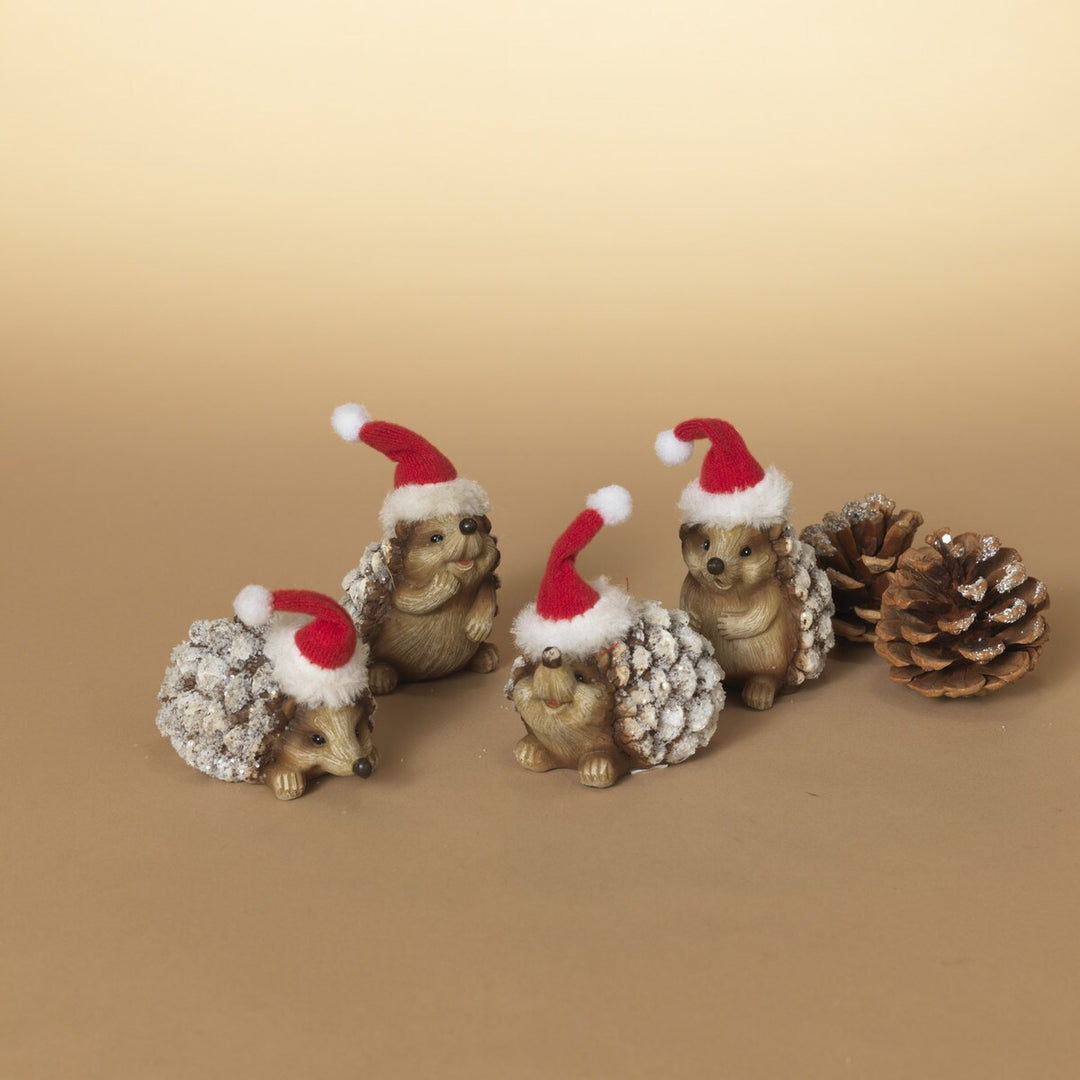 3.75"H Resin Holiday Hedgehog Figurine