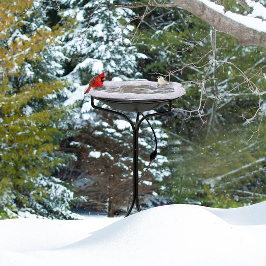 20" Heated Birdbath with Stand