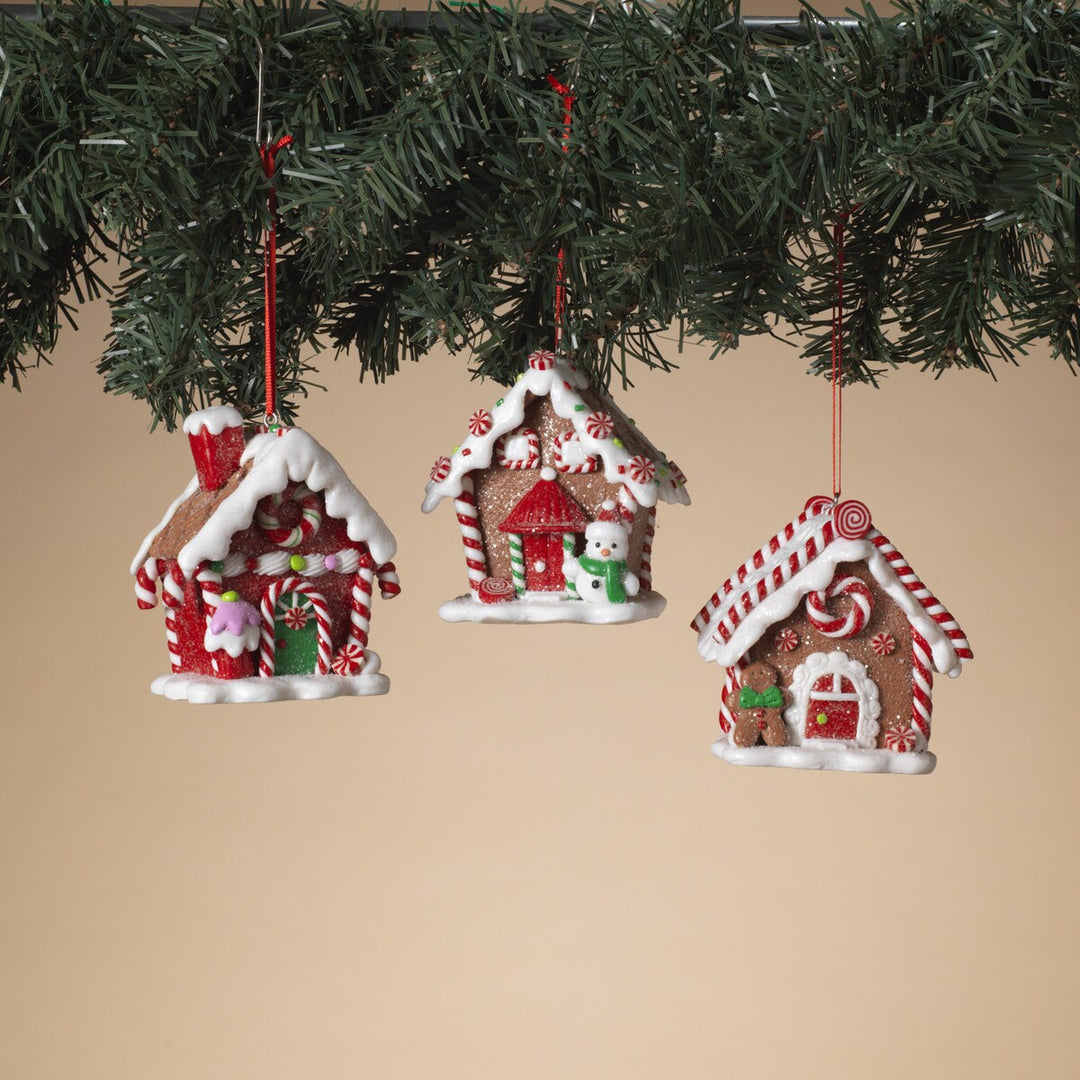 3"H Clay Dough Holiday Gingerbread House Ornament