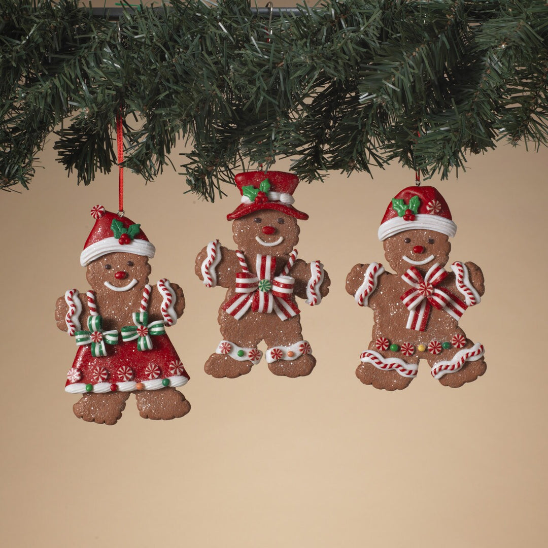 5"H Clay Dough Holiday Gingerbread Man Ornament