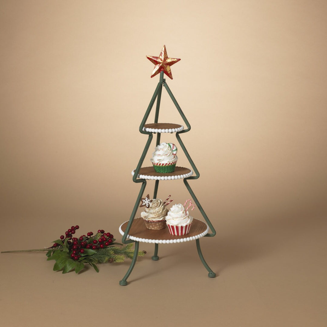 25.5" Metal & Wood Tree