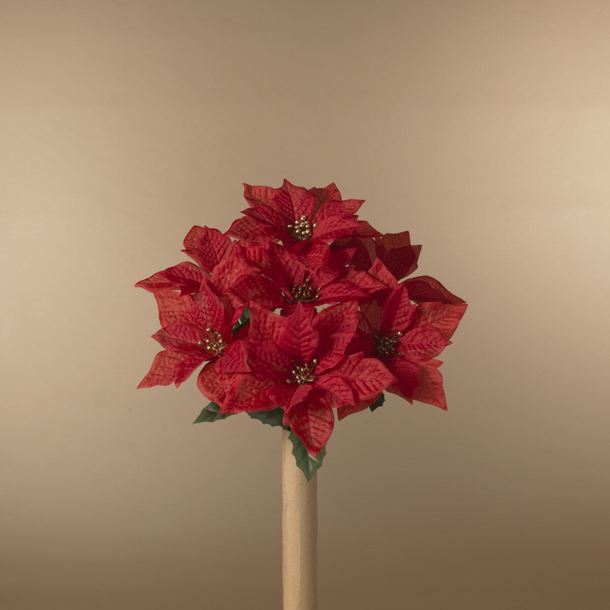 13”H Poinsettia Bush Tree Pick