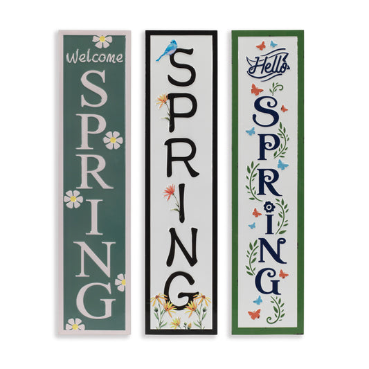 42"H Metal Embossed "Spring" Wall Sign