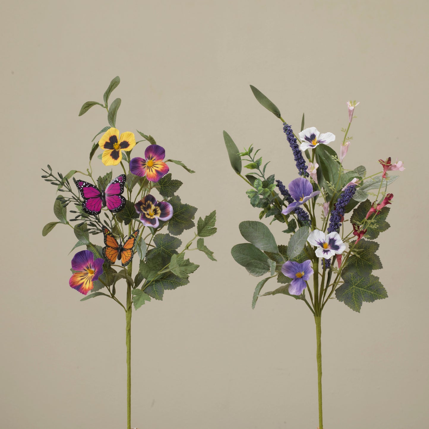 19"H Mixed Purple Wildflower Pick