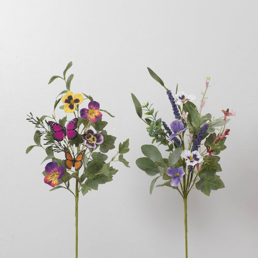 19"H Mixed Purple Wildflower Pick