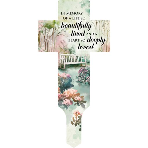 "In Memory" Cross Garden Stake