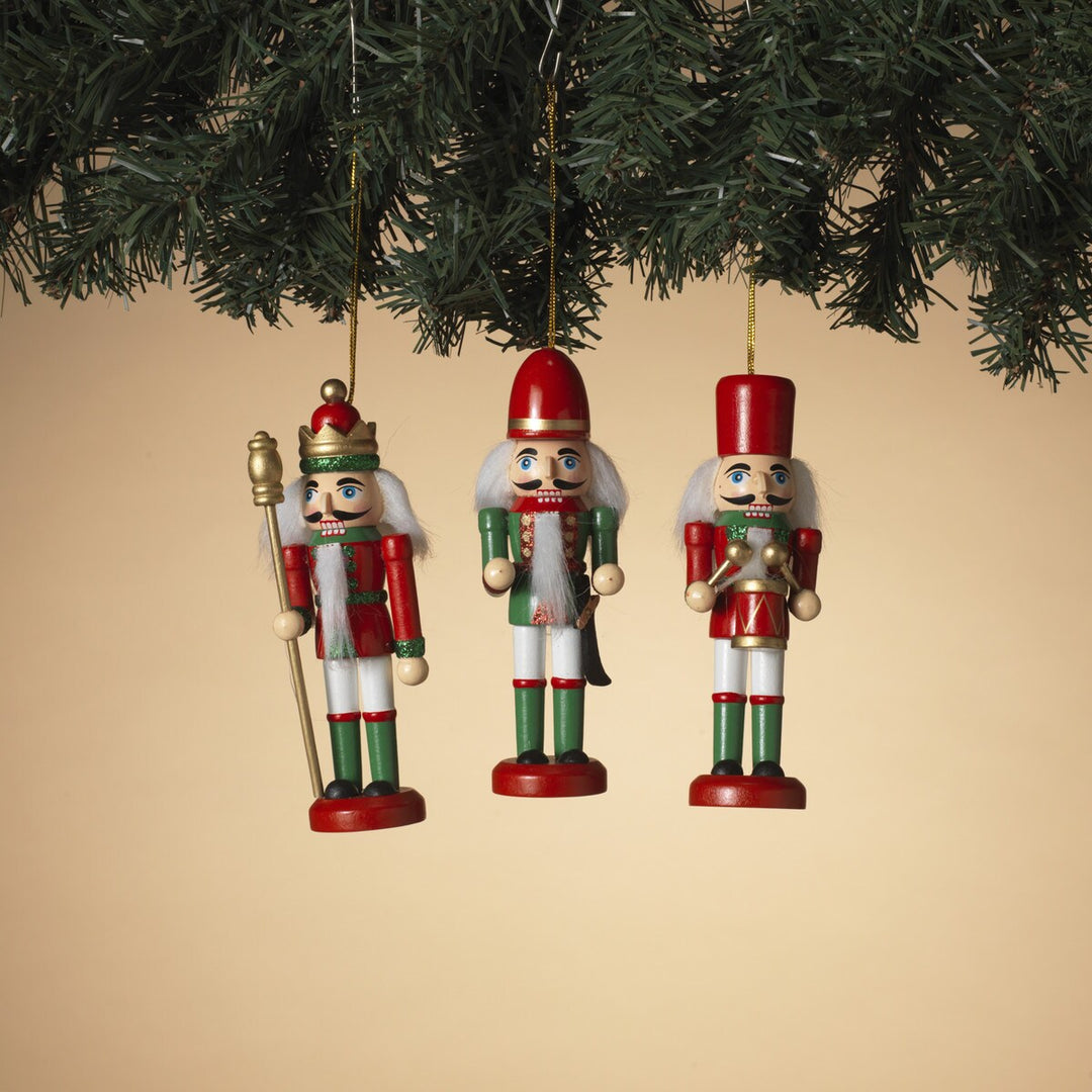 5"H Wood Nutcracker Figurine Ornament