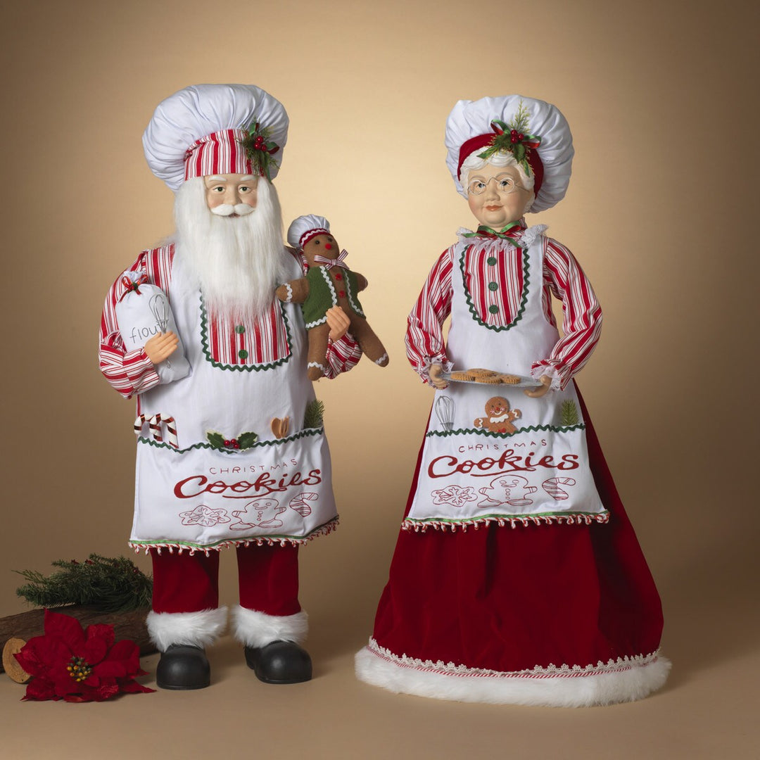 36.5"H Polyester Mr. & Mrs. Chef Santa Figurine