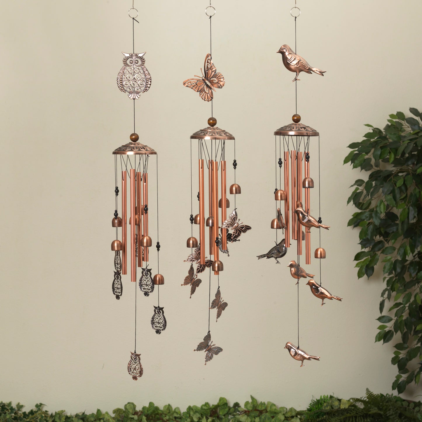 36.2"H Metal Garden Friend Design Wind Chime