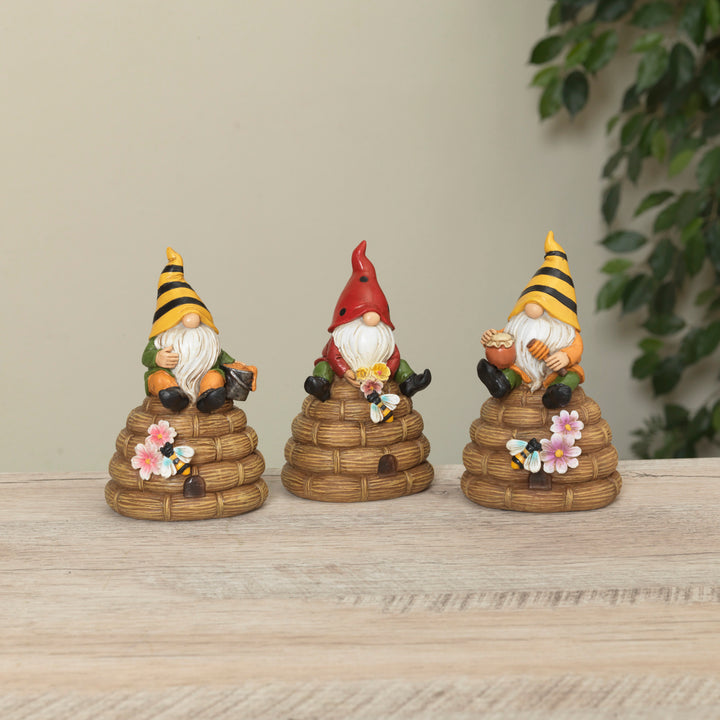 Resin Gnome Sitting on Beehive