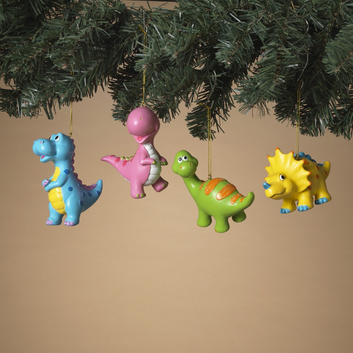 4.5" Holiday Dinasaur Ornament