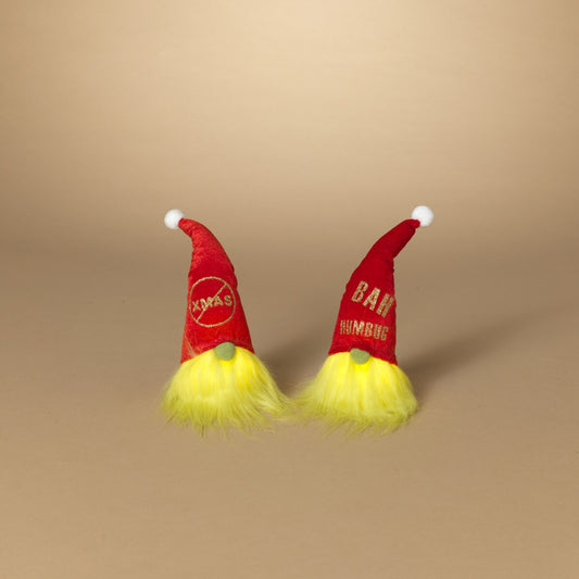 8.6"H B/O Lighted Plush Holiday Gnome