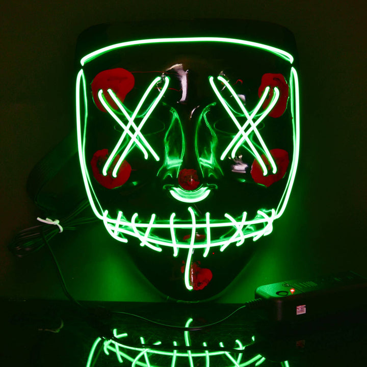 2 Piece Halloween Mask LED Light Up Mask