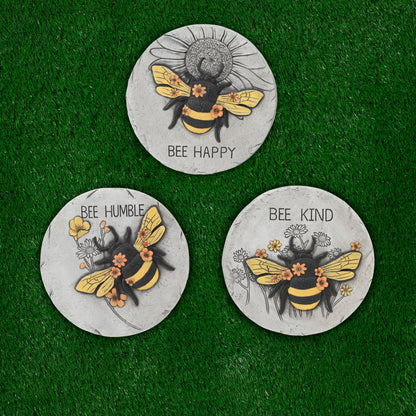 10"D Cement Bee Design Stepping Stone