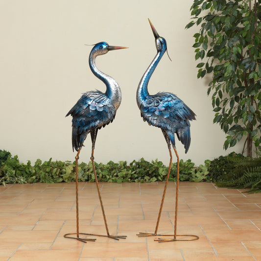 43.75"H Metal Heron