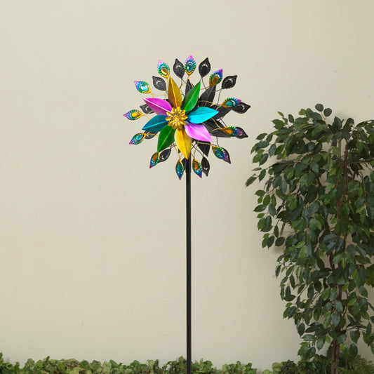 63" Metal Wind Spinner Yard Stake