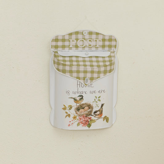 15.35"H Metal Embossed Bird Design Mail Box